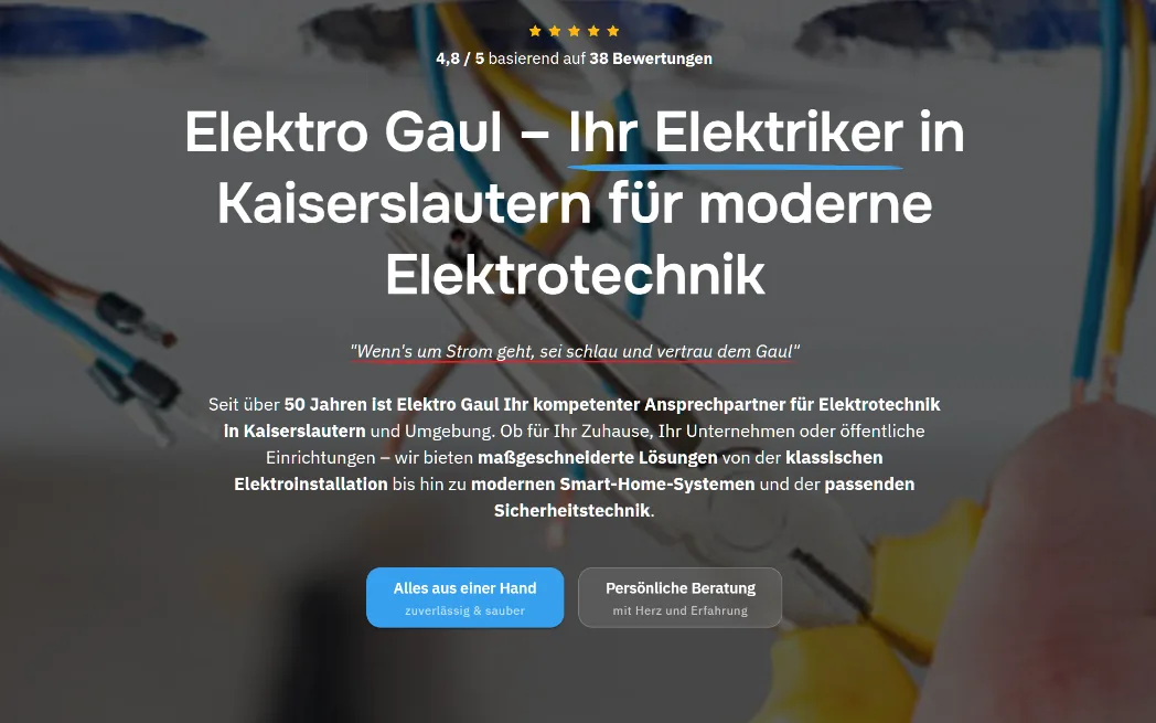 Neuer Webauftritt von Elektrotechnik Gaul