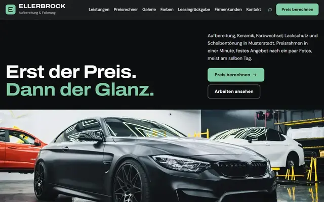 Beispiel einer Fahrzeugaufbereitung
